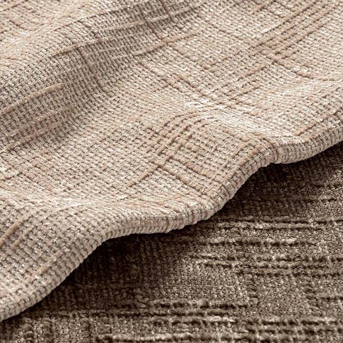 MIULEE Textured Throw Pillow Covers Thick Chenille Decorative Pillows Oatmeal 20x20 Inch Set of 2 Modern Boho Farmhouse Home Decor Neutral Cushion Covers for Couch Sofa Living Room Bedroom