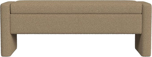 Spatial Order Copenhagen Modern Storage Bench |Spatial Order Home Décor|Bench with Storage for Living Room & Bedroom - Brown Boucle