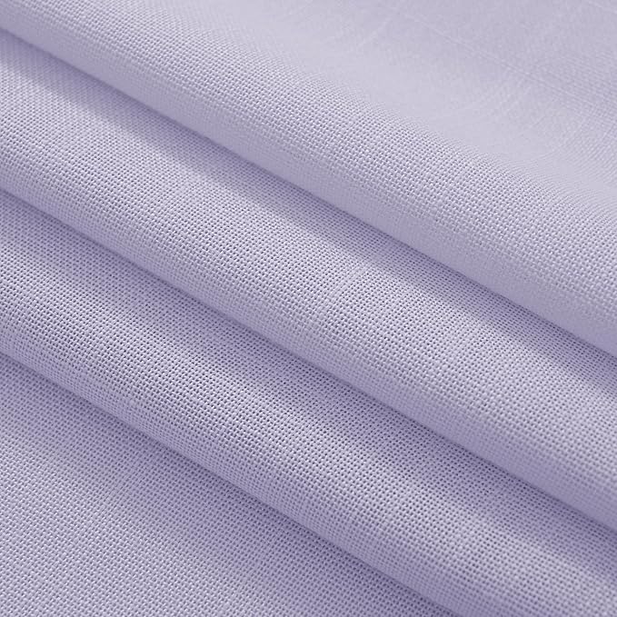 Light Purple Linen Curtain 72 Inch Length for Kitchen Bedroom Childroom Rod Pocket Semi Sheer Light Filtering Window Drapes for Protect Privacy Frensh Modern Home Decor Soft Texture 52X72
