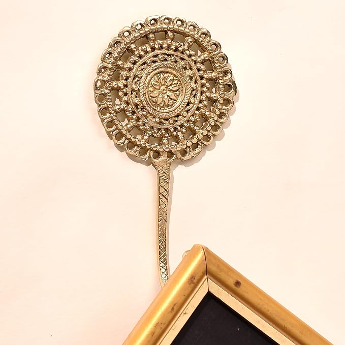 Indian Shelf 3 Wall Hooks- Decorative Hooks for Hanging Coats- Gold Boho Brass Shabby Chic- Key Holder- Coat Rack Mount- Vintage Wall Hook