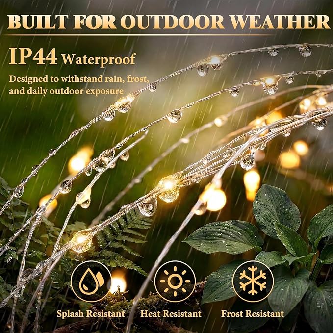 Solar Firework Light, 1 Pack 120 LEDs 8 Lighting Modes Twinkle Solar Garden Lights Outdoor Waterproof for Yard Patio Walkway Pathway Party Wedding Balcony & 4th of July Decor