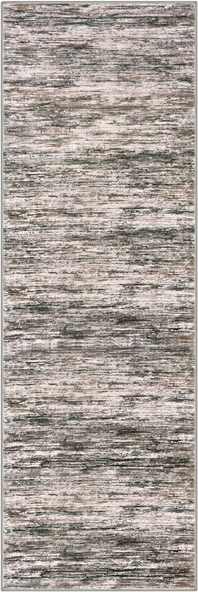 SIILOOM 2x6 Modern Abstract Runner Rug for Hallways, Brown Green Black White Super Soft Hallway Decor Kitchen Rugs with Non-Slip, Non-Shedding Washable Rug for Entryway Bedroom Indoor