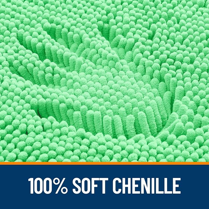 OLANLY Large Bathroom Rugs 59x35, Extra Soft Absorbent Chenille Bath Rugs, Rubber Backing Quick Dry, Machine Washable Bath Mats for Bathroom Floor, Tub and Shower, Home Decor Accessories, Mint Green