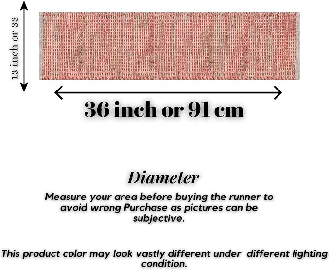 Boho Jute Table Runner for Dining Tables, Rustic Orange Table Runner Farmhouse Style , Cotton and Jute Neutral Colorful Indoor Kitchen Decor, 13 X 36 Inch, - Natural- Orange
