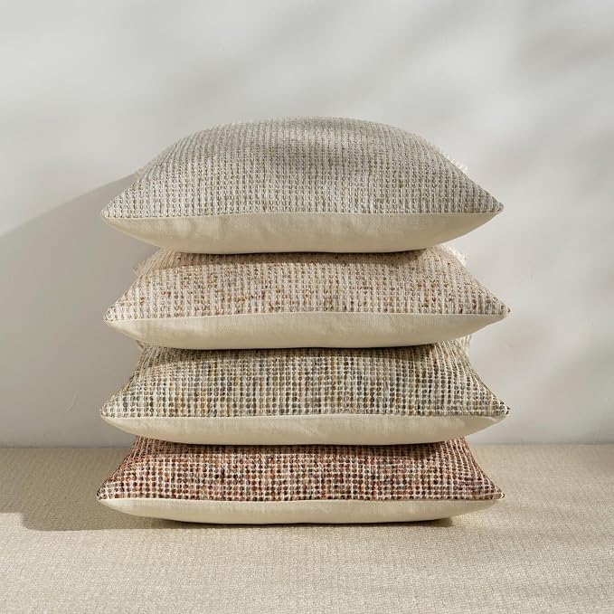 Pack of 1 Neutral Body Pillow Covers 20x54 Boho Textured Dots Stripe Chenille Rectangular Long Decorative Lumbar Pillow Cases Accents for Living Room Couch Bed Farmhouse Home Decor, Beige