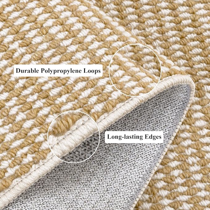 HEBE Runner Rug for Hallway Non Slip Washable, 2'x6' Low Pile Carpet Runner for Kitchen Bathroom Bedroom Laundry, Stain Resistant Entryway Rug Runners Bedside Area Rugs