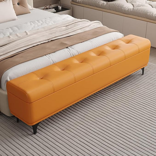 Modern Bedroom Bench with Storage Space, Hallway Seat Chest with Shoe Rack, Ultra-Narrow Gap — Slim Entryway, Living Room, and Shoe-Changing(F,120 * 35 * 45cm/47.2 * 13.8 * 17.7in)
