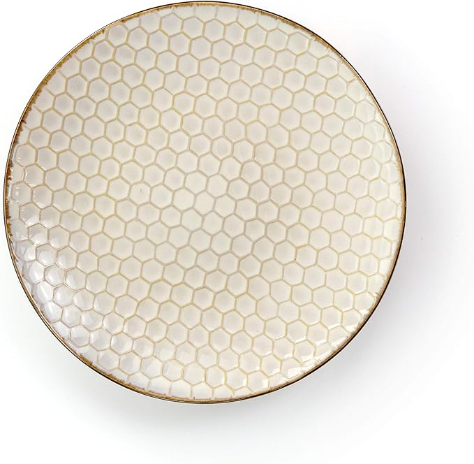 Elama HoneyIvory 16 Piece Stoneware Dinnerware Set in Ivory