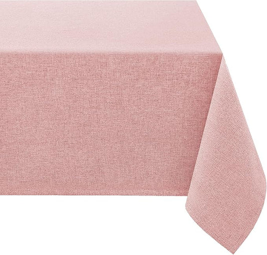 H.VERSAILTEX Table Cloths Square 54 x 54 Waterproof Premium Solid Table Cloth Spill-Proof Table Cover for Party Dinner Table Feature Extra Soft and Thick Fabric Wrinkle Free, Baby Pink