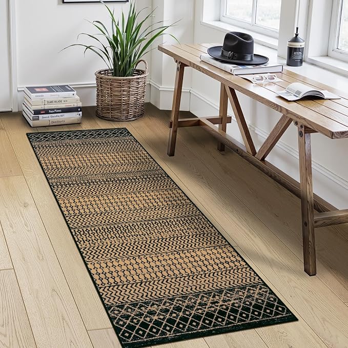 Moroccan Kitchen Runner Rug, 2x6 Ultra Soft Rugs Runners for Hallways Non Slip, Washable Bathroom Runner Rugs Vintage Rug for Kitchen Entryway Laundry Bedroom
