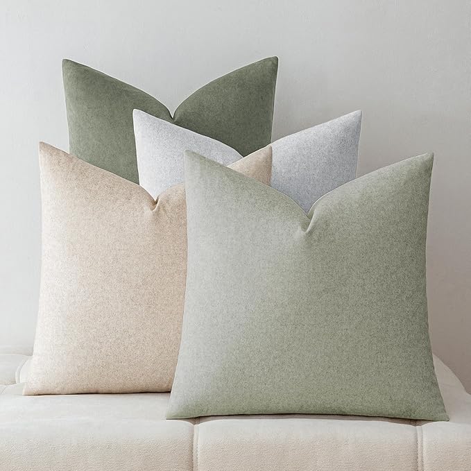 a moment Waterproof Throw Pillow Covers Set of 4,22x22 Inch Outdoor Stain Resistant Pet Friendly Pillowcases Cushion Covers for Patio Sofa and Living Room,Forest's Whimsy
