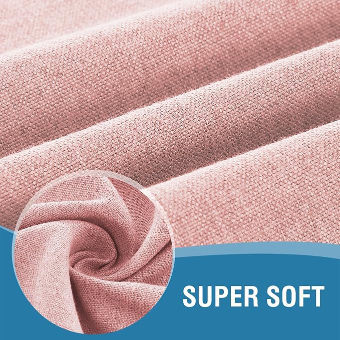 H.VERSAILTEX Linen Textured Tablecloth 60 x 84 Waterproof Decorative Table Cloth Spill-Proof Linen Look Cover for Party Table Extra Soft and Thick Fabric Wrinkle Free, Heather Baby Pink
