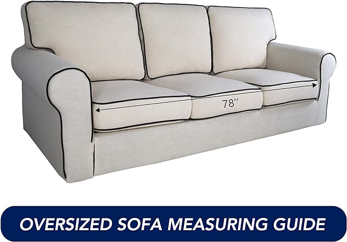 PureFit Super Stretch Sofa Slipcover – Spandex Non Slip Soft Couch Sofa Cover, Washable Furniture Protector with Non Skid Foam and Elastic Bottom for Kids, Pets （Oversized Sofa, Gray ）