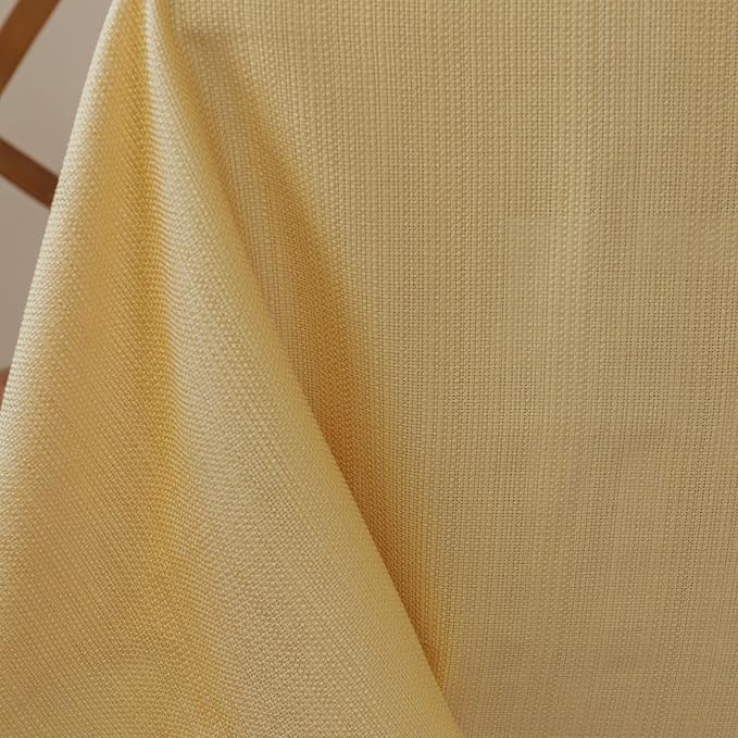 Benson Mills Cameron Textured Fabric Table Cloth, for Everyday Home Dining, Parties, Fall, Autumn, Holiday, and Thanksgiving Tablecloth (52" x 70" Rectangular, Sunshine/Yellow)
