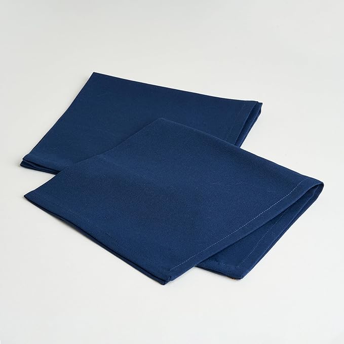 Cloth Napkins Set of 6 – Navy 18x18 Inch Cotton Dinner Napkins – Soft, Reusable, Washable, Durable & Absorbent Table Napkins – Wedding, Restaurant, Hotel, Event Party Napkins – Casa De Lan