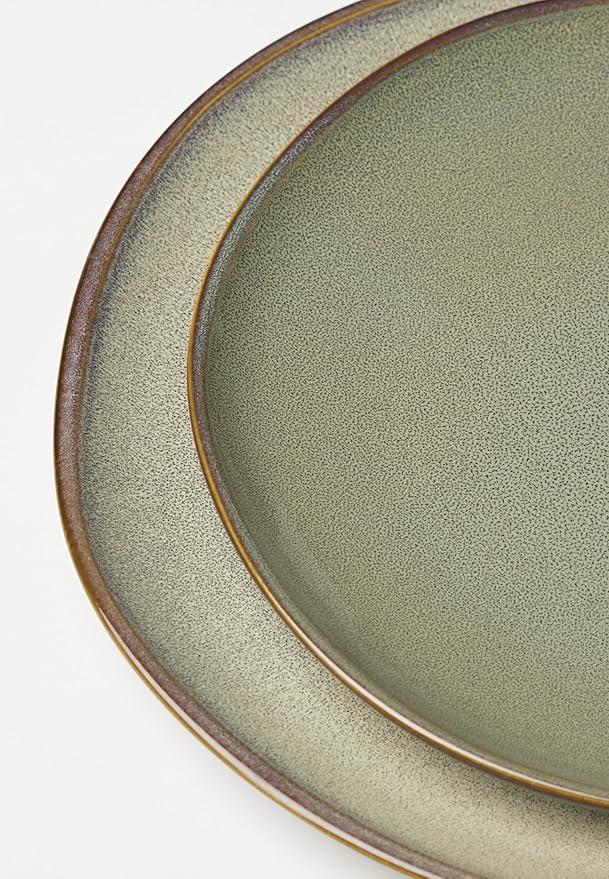 Oneida 897205 Organic Shades 12-Piece Dinnerware Set, Sage Green