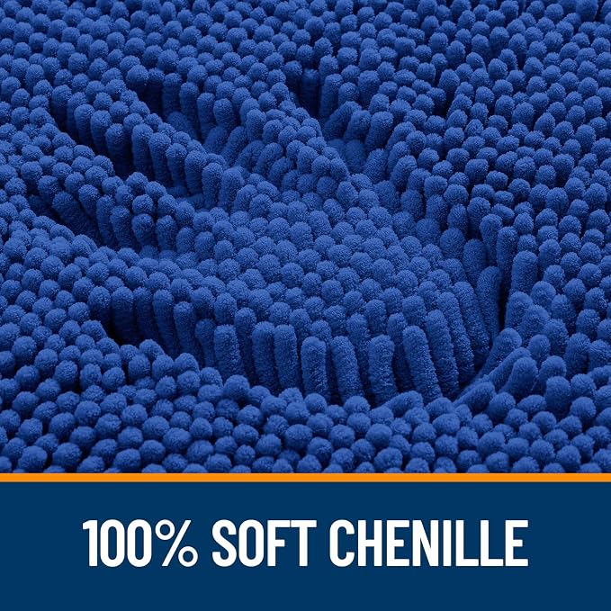 OLANLY Small Bathroom Rugs 24x16, Extra Soft Absorbent Chenille Bath Rugs, Rubber Backing Quick Dry, Machine Washable Bath Mats for Bathroom Floor, Tub and Shower, Home Decor Accessories, Royal Blue