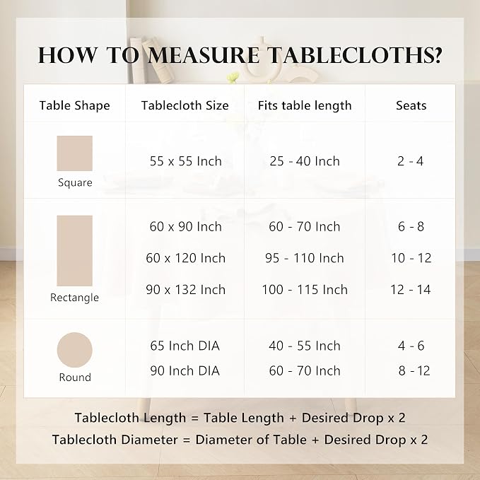 Triton French Linen Tablecloths 90Inches Round,100% Natural Table Clothes for Dining,Parties,Picnic,Events,Weddings and Restaurants,Beige
