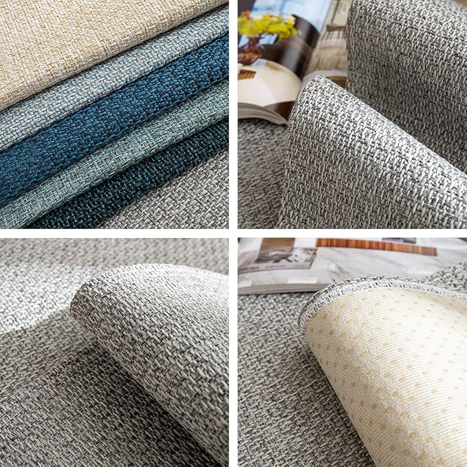 vctops Rustic Linen Textured Couch Sofa Cover Solid Color Non Slip Sectional Couch Covers Soft Sofa Slipcover for Dogs, Children, Pets Furniture Protector (Grey,43"x43")