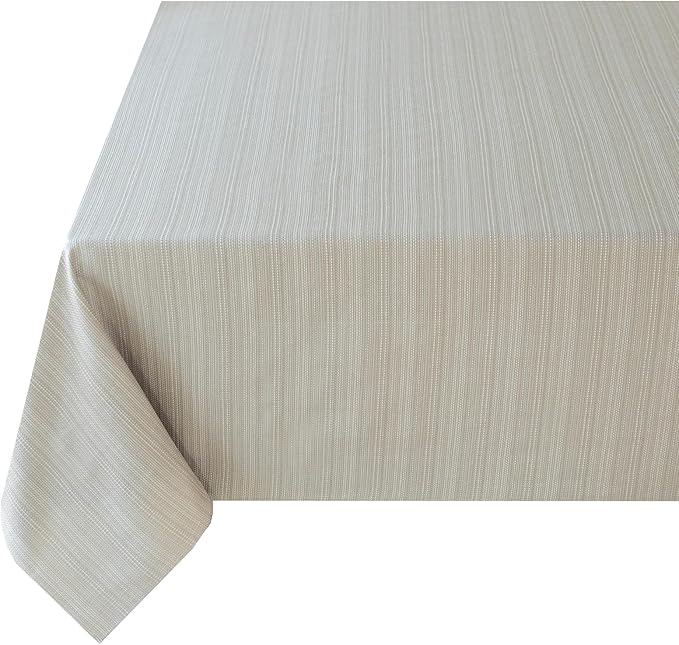 Benson Mills Cameron Textured Fabric Table Cloth, for Everyday Home Dining, Parties, Weddings & Holiday Tablecloths (60" x 84" Rectangular, Millennium Natural)