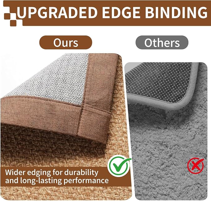 YDKGL Hallway Runner Rug Kitchen Runner Entryway Rugs Floor Mat 2x5 Brown | Non Slip Absorbent Washable Farmhouse Jute Like Woven Soft Carpet for Indoor Backdoor Laundry Hall Bedroom Living Room