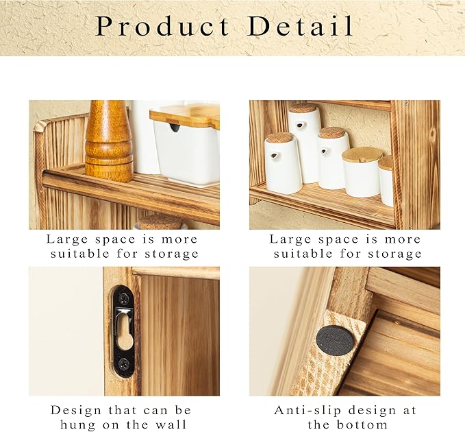 Large 2-Tier Wooden Spice Rack (15.7×7.9×12), Countertop Organizer for Kitchen & Bathroom Storage, Multi-Purpose Shelf for Spices, Cosmetics & Toiletries