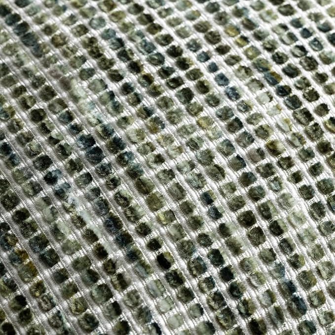Pack of 1 Neutral Lumbar Pillow Covers 14x36 Boho Textured Dots Stripe Chenille Rectangular Long Decorative Body Pillow Cases Accents for Living Room Couch Bed Farmhouse Home Decor, Olive Green