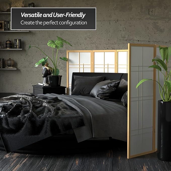 4 ft. Short Eudes Shoji Screen - Natural - 4 Panels