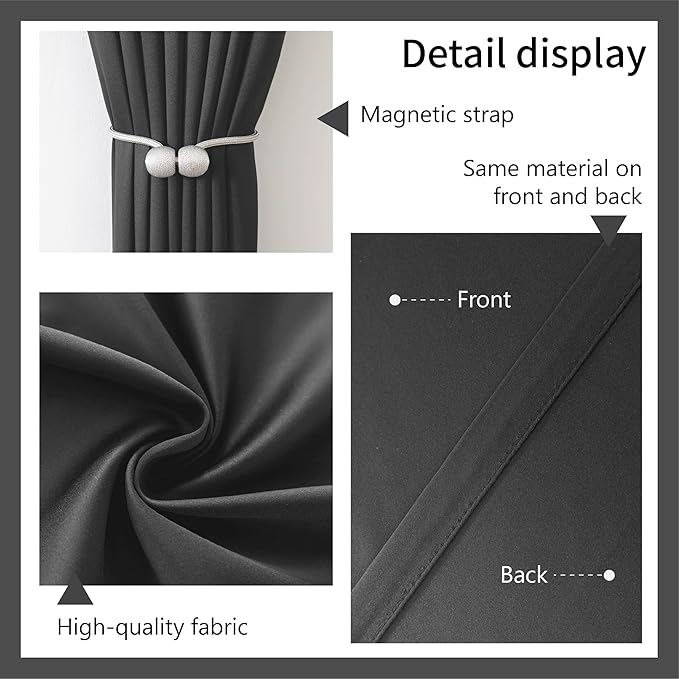Room Divider Curtains & Flexible Bendable Tracks Set,Privacy Dividers Ceiling Track Curtain Window Blackout Curtains for Living Room Bedroom (W100 × H96 in 1 Panel Grey Drape & White Rail)