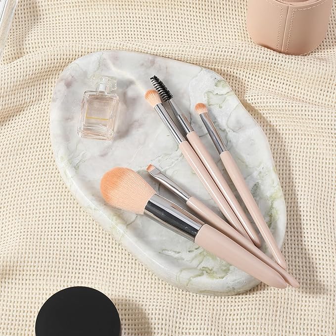 BCS Marble Jewelry Tray Trinket Dish, Decorative Cloud Vanity Key Tray for Women, Perfume Ring Holder Dish for Ring Earring, Cute Jewelry Plate Bowl Aesthetic Room Decor, Bianco Palomino