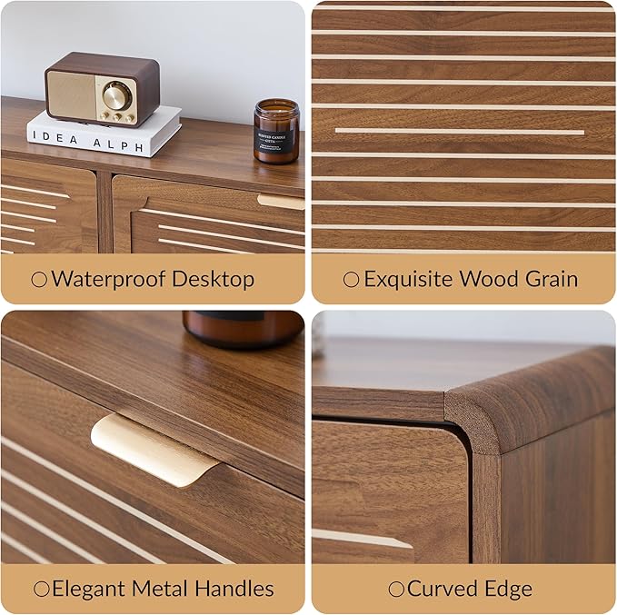 Shoe Storage Cabinet for Entryway with 4 Flip Drawers, Narrow Shoe Rack Organizer, Slim Freestanding Wood Hidden Shoe Cabinet with Adjustable Shelf for Hallway, Living Room (Walnut, 47.24'')