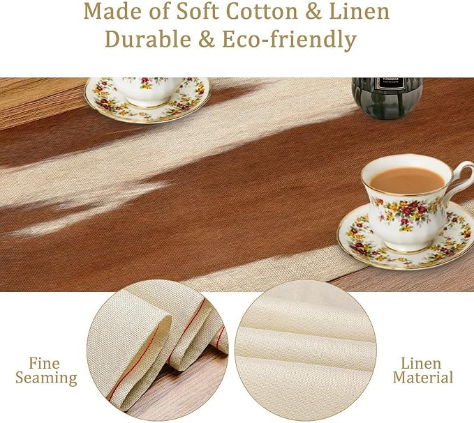 Cow Print Table Runner, Brown Cowhide Print Western Style Table Runner Country Farmhouse Cottage Cow Patten Table Decoration for Home Kitchen Dining 13x108 Inch
