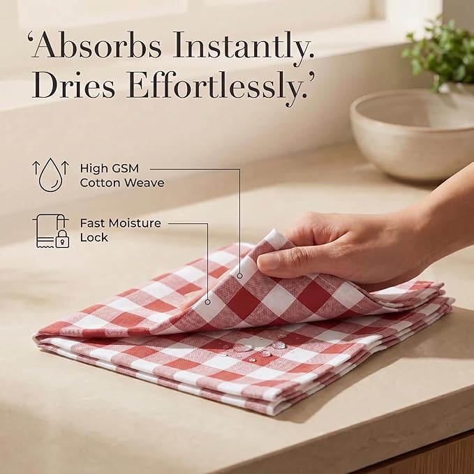 Urban Villa Cloth Napkins 100% Cotton Highly Absorbent Washable Durable Reusable Premium Dinner Napkins Ideal for Gifts for Mothers Day Hotel Farmhouse Parties - Rust (20" x 20", Set of 12)