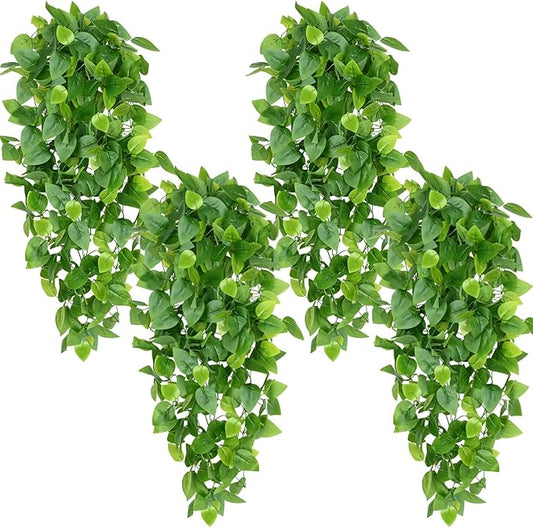 Waipfaru Fake Hanging Plants, 8pcs Artificial Hanging Plant, Faux Ivy Pothos Vines Greenery for Wall Home Bedroom Living Room Aesthetic Kitchen Office Aesthetic Kitchen Indoor Outdoor Decor