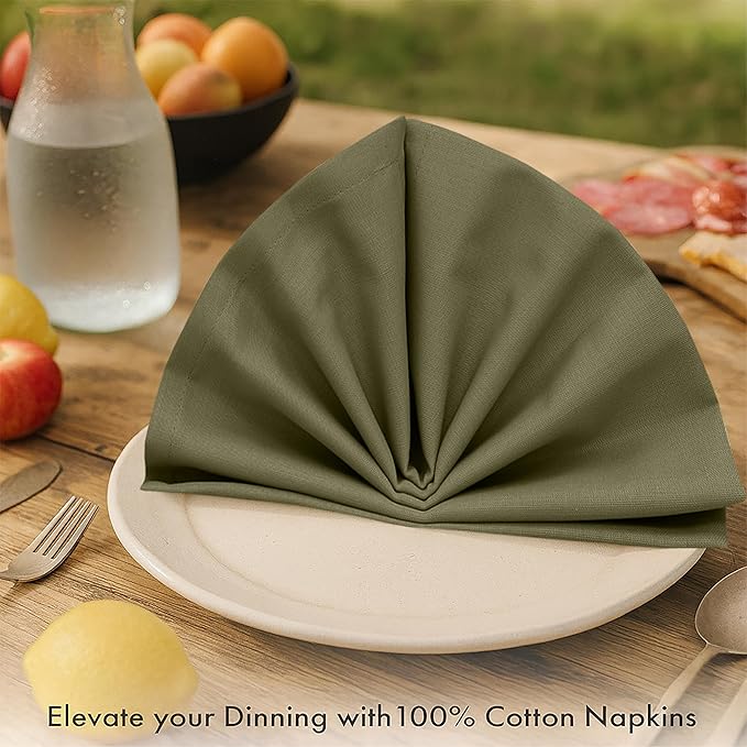 Ruvanti Cloth Napkins Set of 12, 100% Cotton High GSM 18x18 Inches Soft, Washable, Highly Durable & Absorbent, Perfect for Parties, Christmas, Thanksgiving Dinners – Multi Color