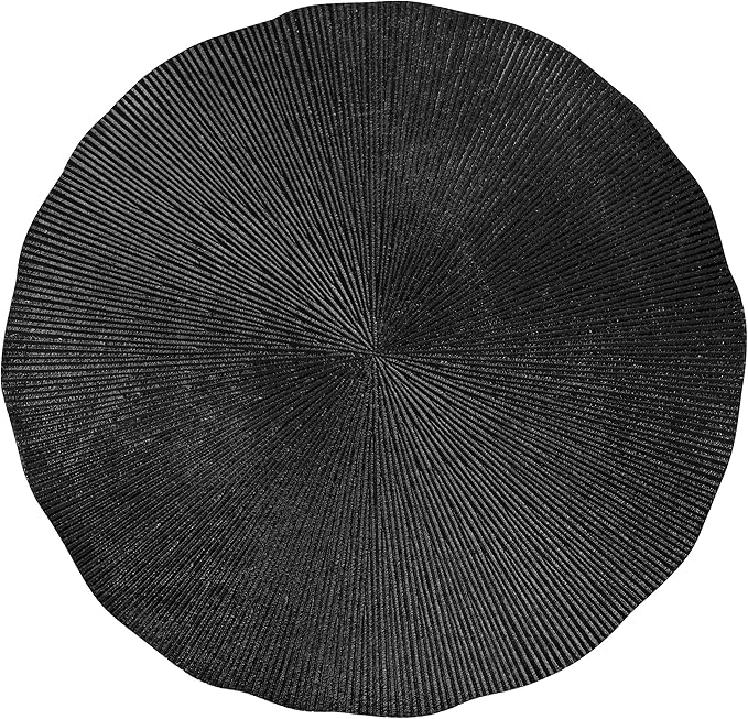 Kate and Laurel Sancia Modern Round Side Table; 16 x 16 x 20; Black; Sand Casted Aluminum Bedside Table for Display and Storage as a Bedroom Nightstand or Living Room Accent