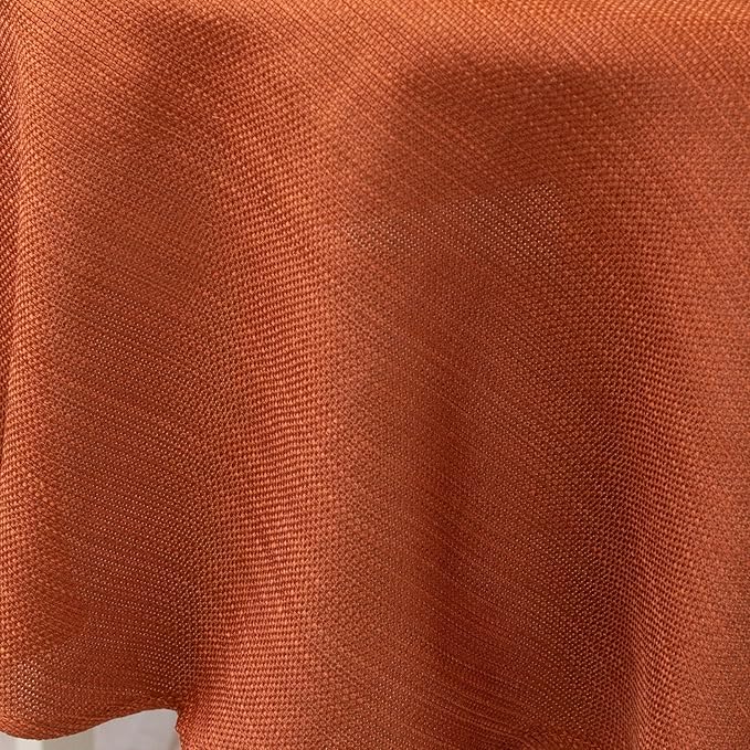 Benson Mills Cameron Textured Fabric Table Cloth, for Everyday Home Dining, Parties, Fall, Harvest, and Thanksgiving Tablecloth (70" Round, Bison/Rust/Burnt Orange)