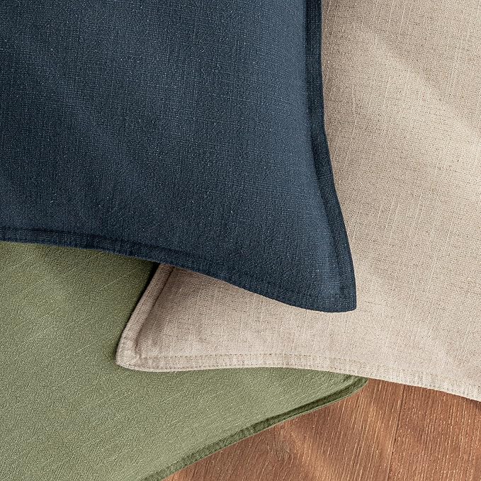 Decorative Linen Solid Throw Pillow Covers Boho Accent Farmhouse Pillows Modern Spring Home Decor for Couch Sofa Living Room Bed 20x20 Inch Set of 2,Sage Green