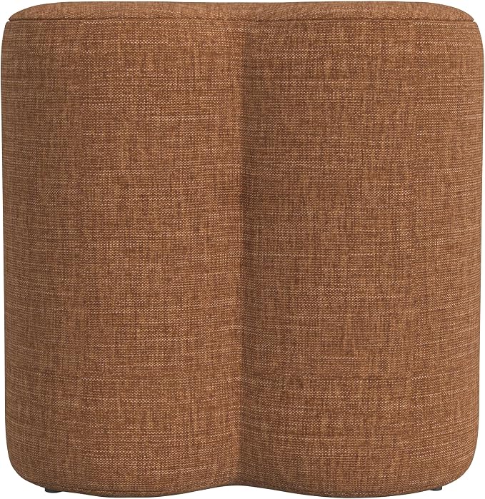 HomePop 18" Clover Ottoman - Rust Orange Chenille