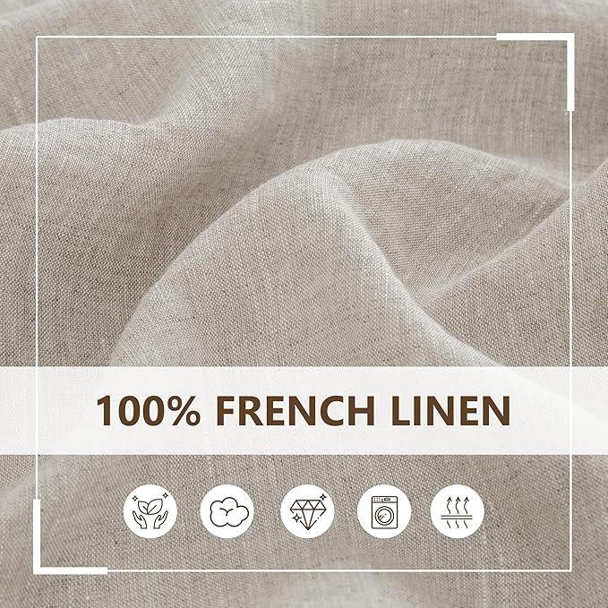 Linen World Linen Tablecloth,100% French Linen Natural Tablecloth 72" x 72" Inch,Washable Square Tablecloth for Dining,Outdoor,Weddings and Restaurants,Decorative Thanksgiving Christmas
