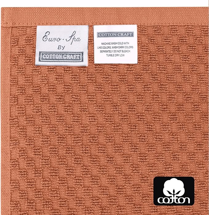COTTON CRAFT Waffle Bath Sheets - Luxurious 2 Pack Euro Spa Waffle Weave Bath Sheet - Large 100% Ringspun Cotton Bath Towels - Absorbent Quick Dry Bathroom Towel Set - Oversized 35 x 70 inches - Mocha