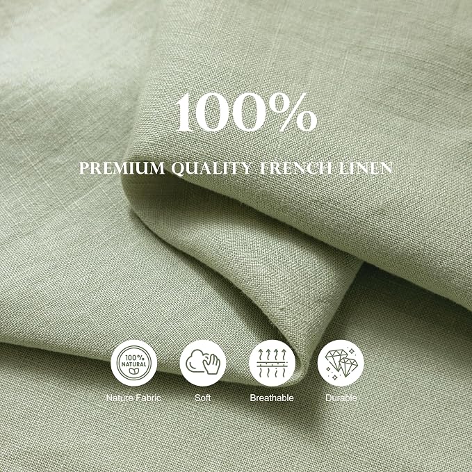 100% Pure Linen Tablecloths 60x120Inches,Rectangle Table Cloth for Dining,Picnic,Weddings and Restaurants,Durable Stonewashed Tablecloths (Re-Sage, Rectangle - 60 x 120 Inch)