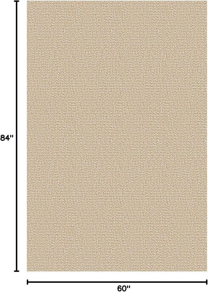 EARTHALL Washable Area Rugs 5x7 Ft Non Slip Living Room Rugs Cotton Dining Room Rug Braided Bedroom Rugs Indoor Outdoor Floor Carpet for Living Room, Bedroom, Dining Room, Golden Beige/White