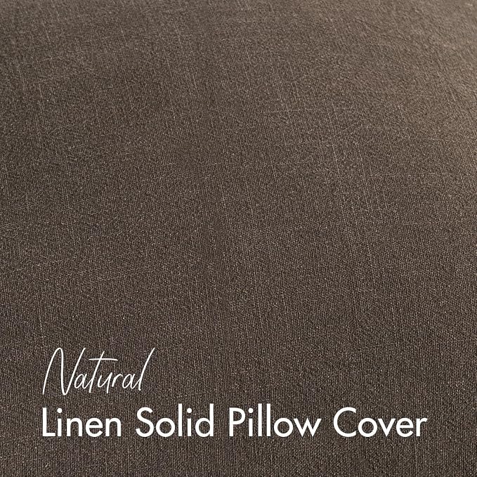 Decorative Linen Solid Throw Pillow Covers 20x20 Inch Set of 2 Coffee Boho Accent Farmhouse Pillows Modern Neutral Home Decor for Couch Sofa Living Room Bed