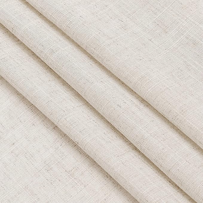 Nanspring Beige Semi Sheer Linen Curtains 78 inch Length for Living Room Back Tab Rod Pocket Modern Farmhouse Coastal Decor Beige Cotton Textured Gauze Curtains for Dining Room Office 52x78