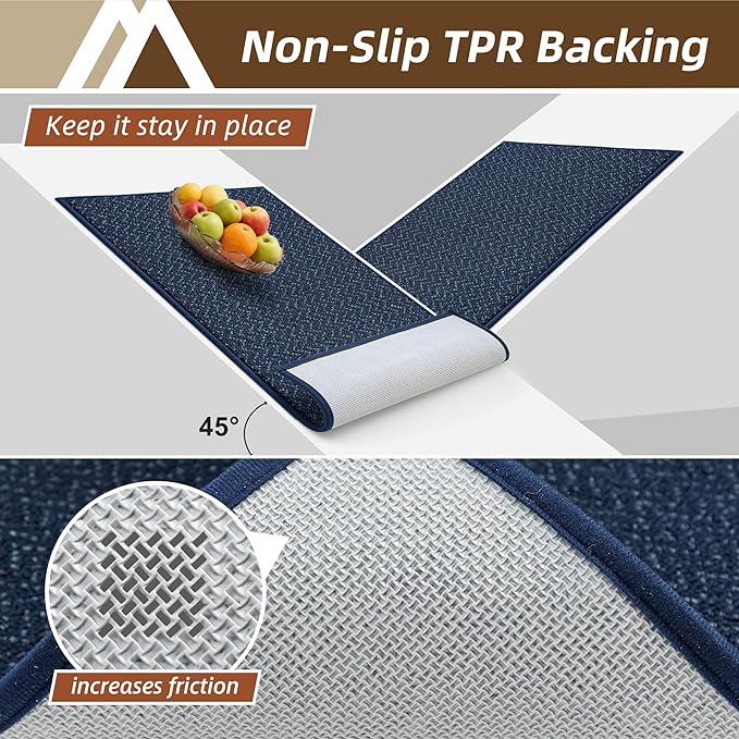 COSY HOMEER-Door-Mat 36"x60" Non Slip Absorbent Entryway Rugs Dirt Trapper Doormats Washable Entrance Mats Low Pile Welcome Floor Mat for Front Back Door and Entry Mats,Navy Blue