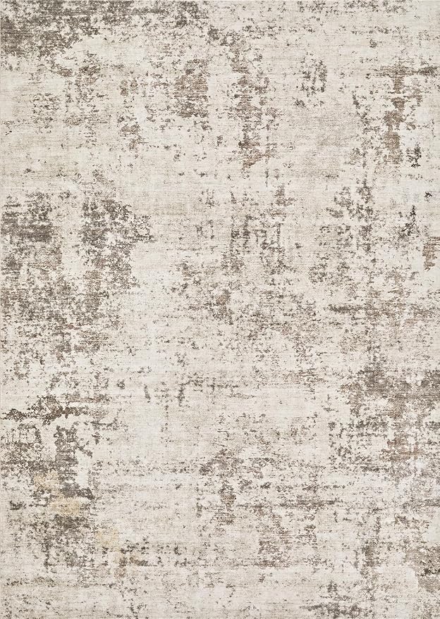 UERMEI 7x9 Area Rug Living Room Rugs - Washable Neutral Modern Abstract Soft Thin Large Rug Indoor Floor No Slip Rug Carpet for Bedroom Under Dining Table Home Office Decor - Dark Brown