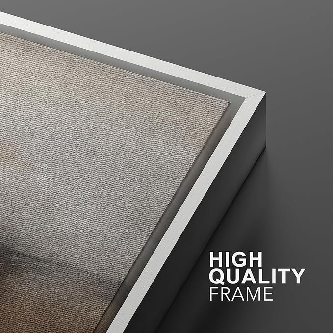 SIGNWIN Framed Canvas Print Wall Art Neutral Landscape Subtle Brown and Gray Tones Illustrations Modern Art Decorative Contemporary for Living Room, Bedroom, Office - 24"x36"x2 White