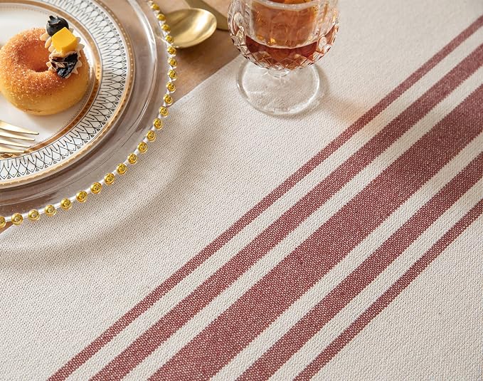 Caflife Boho Fall Table Runner for Modern Farmhouse Decor, Dining Table décor 13 x 72 Inch Long, Coffee Table Runner with Handcrafted Tassels, Rust and Beige, for Home Bohemian Decoration