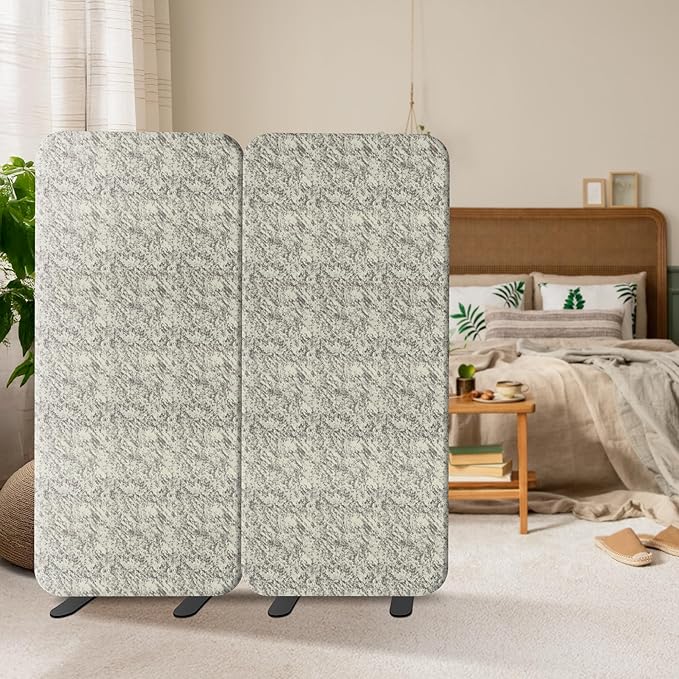 DECOLAB Freestanding Room Divider, Room Separator Partition Wall for Office, Home, Classroom, Bedroom, Scratch Resistance, 29"x65" Chocomint